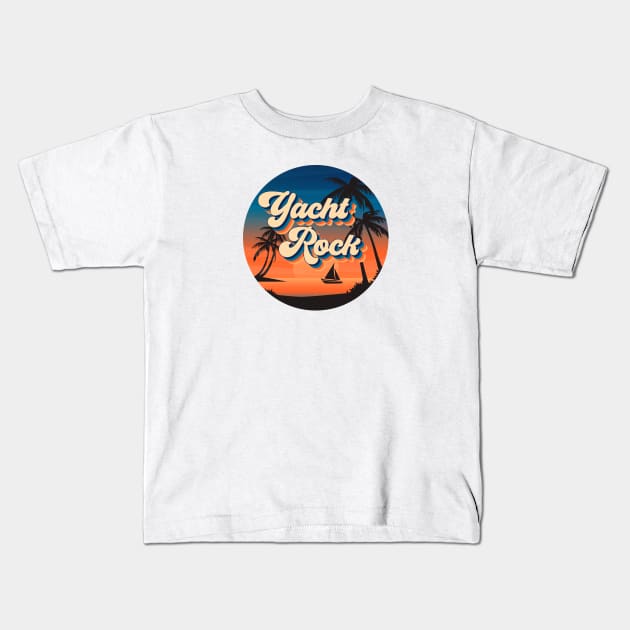 Yacht Rock Circle Kids T-Shirt by CYPHERDesign